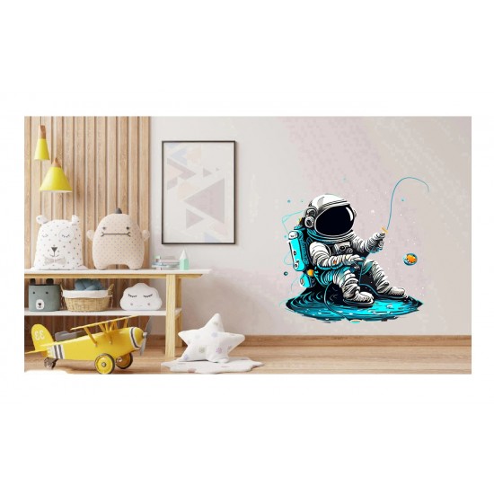 Sticker decorativ, Astronaut, Alb, 60 cm, 1266STK-1 Sticker decorativ, Astronaut, Alb, 60 cm, 1266STK-1