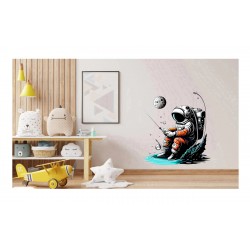 Sticker decorativ, Astronaut, Alb, 60 cm, 1266STK-2 Sticker decorativ, Astronaut, Alb, 60 cm, 1266STK-2