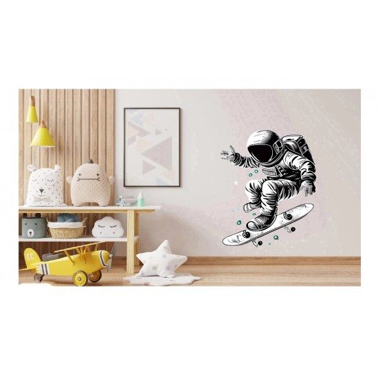 Sticker decorativ, Astronaut, Alb, 82 cm, 1266STK-3 Sticker decorativ, Astronaut, Alb, 82 cm, 1266STK-3