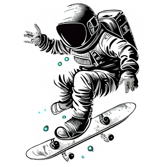 Sticker decorativ, Astronaut, Alb, 82 cm, 1266STK-3 Sticker decorativ, Astronaut, Alb, 82 cm, 1266STK-3