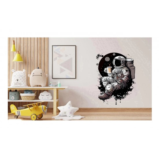 Sticker decorativ, Astronaut, Alb, 83 cm, 1266STK-4 Sticker decorativ, Astronaut, Alb, 83 cm, 1266STK-4