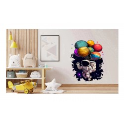 Sticker decorativ, Astronaut, Multicolor, 90 cm, 1266STK Sticker decorativ, Astronaut, Multicolor, 90 cm, 1266STK