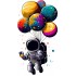 Sticker decorativ, Astronaut, Multicolor, 90 cm, 1266STK-5