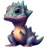 Sticker decorativ, Baby Dinozaur, Turcoaz, 70 cm, 1249STK