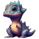 Sticker decorativ, Baby Dinozaur, Turcoaz, 70 cm, 1249STK Sticker decorativ, Baby Dinozaur, Turcoaz, 70 cm, 1249STK