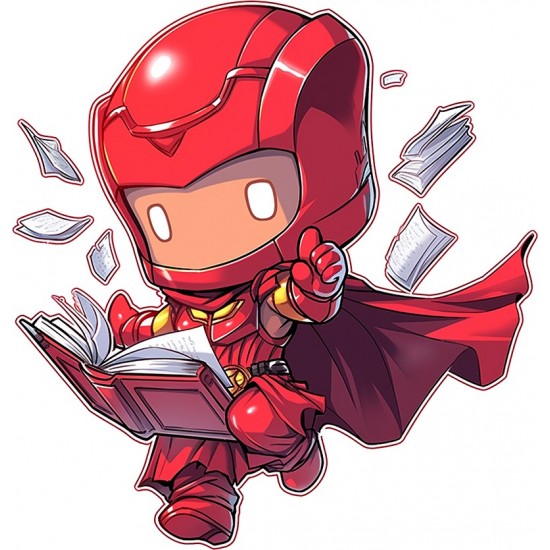 Sticker decorativ Baiat Supererou, Rosu, 62 cm, 1311STK-3 Sticker decorativ Baiat Supererou, Rosu, 62 cm, 1311STK-3