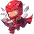 Sticker decorativ Baiat Supererou, Rosu, 62 cm, 1311STK-3