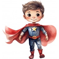 Sticker decorativ Baiat Supererou, Rosu, 65 cm, 1309STK-1 Sticker decorativ Baiat Supererou, Rosu, 65 cm, 1309STK-1
