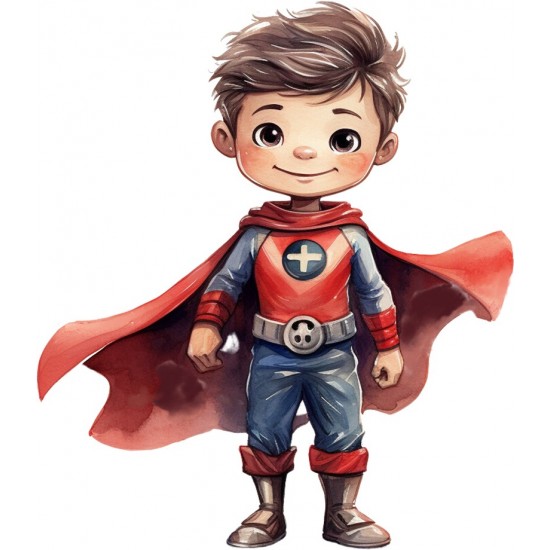 Sticker decorativ Baiat Supererou, Rosu, 69 cm, 1309STK Sticker decorativ Baiat Supererou, Rosu, 69 cm, 1309STK
