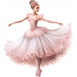 Sticker decorativ, Balerina, Roz, 65 cm, 1346STK-7