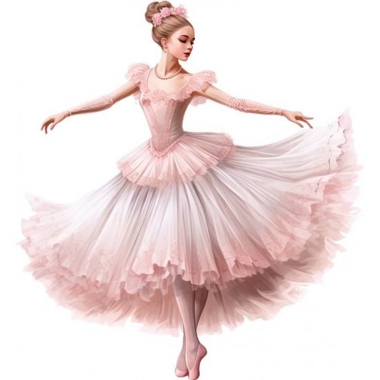 Sticker decorativ, Balerina, Roz, 65 cm, 1346STK-7 Sticker decorativ, Balerina, Roz, 65 cm, 1346STK-7