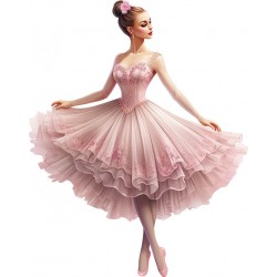 Sticker decorativ, Balerina, Roz, 75 cm, 1346STK-3