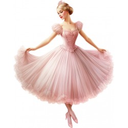 Sticker decorativ, Balerina, Roz, 76 cm, 1346STK-4
