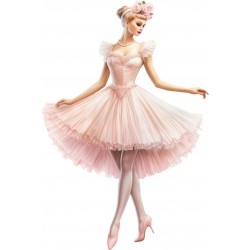 Sticker decorativ, Balerina, Roz, 88 cm, 1346STK-2