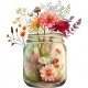 Sticker decorativ, Borcan cu Flori, Multicolor, 69 cm, 1265STK-4 Sticker decorativ, Borcan cu Flori, Multicolor, 69 cm, 1265STK-4