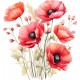 Sticker decorativ, Buchet de Flori Maci, Rosu, 65 cm, 1350STK-1 Sticker decorativ, Buchet de Flori Maci, Rosu, 65 cm, 1350STK-1
