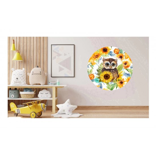 Sticker decorativ, Bufnita, Multicolor, 60 cm, 1281STK-1 Sticker decorativ, Bufnita, Multicolor, 60 cm, 1281STK-1