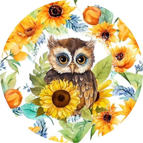 Sticker decorativ, Bufnita, Multicolor, 60 cm, 1281STK-1 Sticker decorativ, Bufnita, Multicolor, 60 cm, 1281STK-1