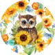 Sticker decorativ, Bufnita, Multicolor, 60 cm, 1281STK-1 Sticker decorativ, Bufnita, Multicolor, 60 cm, 1281STK-1
