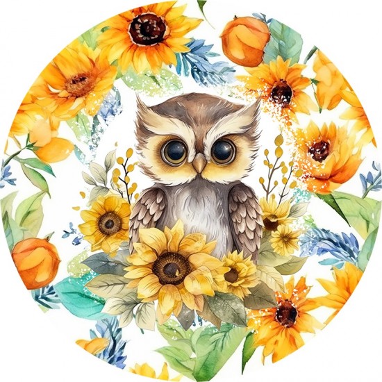 Sticker decorativ, Bufnita, Multicolor, 60 cm, 1281STK-2 Sticker decorativ, Bufnita, Multicolor, 60 cm, 1281STK-2