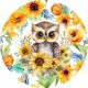 Sticker decorativ, Bufnita, Multicolor, 60 cm, 1281STK-2 Sticker decorativ, Bufnita, Multicolor, 60 cm, 1281STK-2
