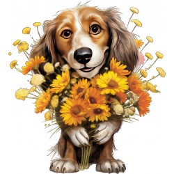 Sticker decorativ, Caine, Portocaliu, 66 cm, 1341STK