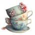 Sticker decorativ, Cesti Cafea, Turcoaz, 60 cm, 1211STK
