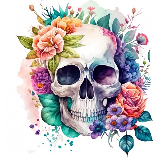 Sticker decorativ, Craniu, Multicolor, 63 cm, 1274STK-1 Sticker decorativ, Craniu, Multicolor, 63 cm, 1274STK-1