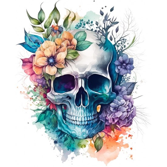 Sticker decorativ, Craniu, Multicolor, 72 cm, 1274STK-5 Sticker decorativ, Craniu, Multicolor, 72 cm, 1274STK-5