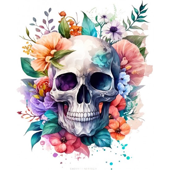 Sticker decorativ, Craniu, Multicolor, 73 cm, 1274STK-4 Sticker decorativ, Craniu, Multicolor, 73 cm, 1274STK-4