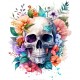 Sticker decorativ, Craniu, Multicolor, 73 cm, 1274STK-4 Sticker decorativ, Craniu, Multicolor, 73 cm, 1274STK-4