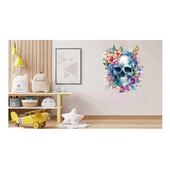 Sticker decorativ, Craniu, Multicolor, 75 cm, 1274STK-2