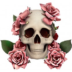 Sticker decorativ, Craniu, Roz, 62 cm, 1240STK