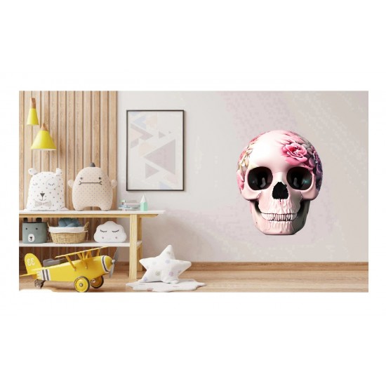 Sticker decorativ, Craniu, Roz, 79 cm, 1256STK Sticker decorativ, Craniu, Roz, 79 cm, 1256STK