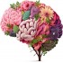 Sticker decorativ, Creier cu Flori, Roz, 60 cm, 1353STK-3