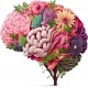 Sticker decorativ, Creier cu Flori, Roz, 60 cm, 1353STK-3 Sticker decorativ, Creier cu Flori, Roz, 60 cm, 1353STK-3