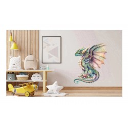 Sticker decorativ, Dinozaur, Verde, 80 cm, 1207STK-9 Sticker decorativ, Dinozaur, Verde, 80 cm, 1207STK-9