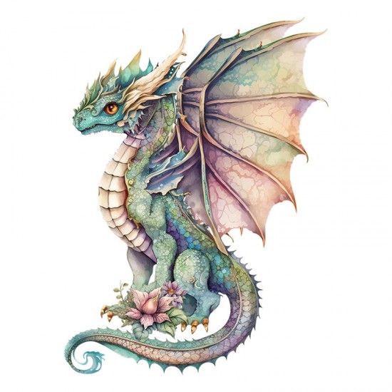 Sticker decorativ, Dinozaur, Verde, 80 cm, 1207STK-9