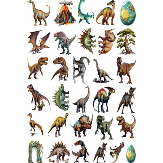 Sticker decorativ Dinozauri, Waterproof 90x60 cm, 1305STK-1 Sticker decorativ Dinozauri, Waterproof 90x60 cm, 1305STK-1