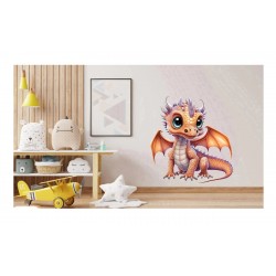 Sticker decorativ, Dragon, Portocaliu, 65 cm, 1262STK-4 Sticker decorativ, Dragon, Portocaliu, 65 cm, 1262STK-4
