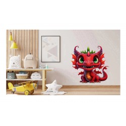 Sticker decorativ, Dragon, Rosu, 62 cm, 1262STK-2 Sticker decorativ, Dragon, Rosu, 62 cm, 1262STK-2