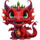 Sticker decorativ, Dragon, Rosu, 62 cm, 1262STK-2 Sticker decorativ, Dragon, Rosu, 62 cm, 1262STK-2