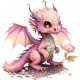 Sticker decorativ, Dragon, Roz, 60 cm, 1262STK-5 Sticker decorativ, Dragon, Roz, 60 cm, 1262STK-5