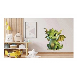 Sticker decorativ, Dragon, Verde, 62 cm, 1262STK-3 Sticker decorativ, Dragon, Verde, 62 cm, 1262STK-3