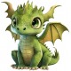 Sticker decorativ, Dragon, Verde, 62 cm, 1262STK-3