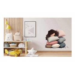 Sticker decorativ, Fata Adormita, Gri, 90 cm, 1291STK-1 Sticker decorativ, Fata Adormita, Gri, 90 cm, 1291STK-1