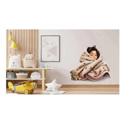 Sticker decorativ, Fata Adormita, Maro, 66 cm, 1291STK-2 Sticker decorativ, Fata Adormita, Maro, 66 cm, 1291STK-2
