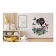 Sticker decorativ, Fata, Fluturi si Flori, Gri, 70 cm, 1208STK Sticker decorativ, Fata, Fluturi si Flori, Gri, 70 cm, 1208STK