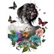 Sticker decorativ, Fata, Fluturi si Flori, Gri, 70 cm, 1208STK Sticker decorativ, Fata, Fluturi si Flori, Gri, 70 cm, 1208STK