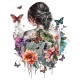 Sticker decorativ, Fata, Fluturi si Flori, Multicolor, 70 cm, 1208STK-3 Sticker decorativ, Fata, Fluturi si Flori, Multicolor, 70 cm, 1208STK-3